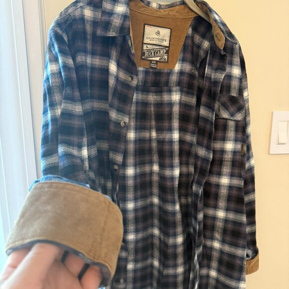 The Original Buck Camp Legendary Whitetails Flannel Button Down Mens Medium Fall - Picture 2 of 8